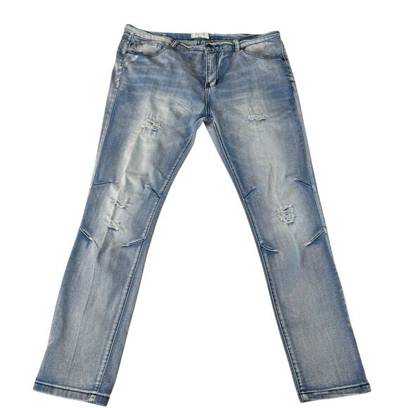 Blue Cult Mens Jeans sz 38 x 31 Distressed Rockability Straight leg Skinny - Picture 1 of 8